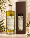 FÜR IHN – Koroneiki Bio-Olivenöl 500 ml, Glasflasche und dunkle Geschenkverpackung
